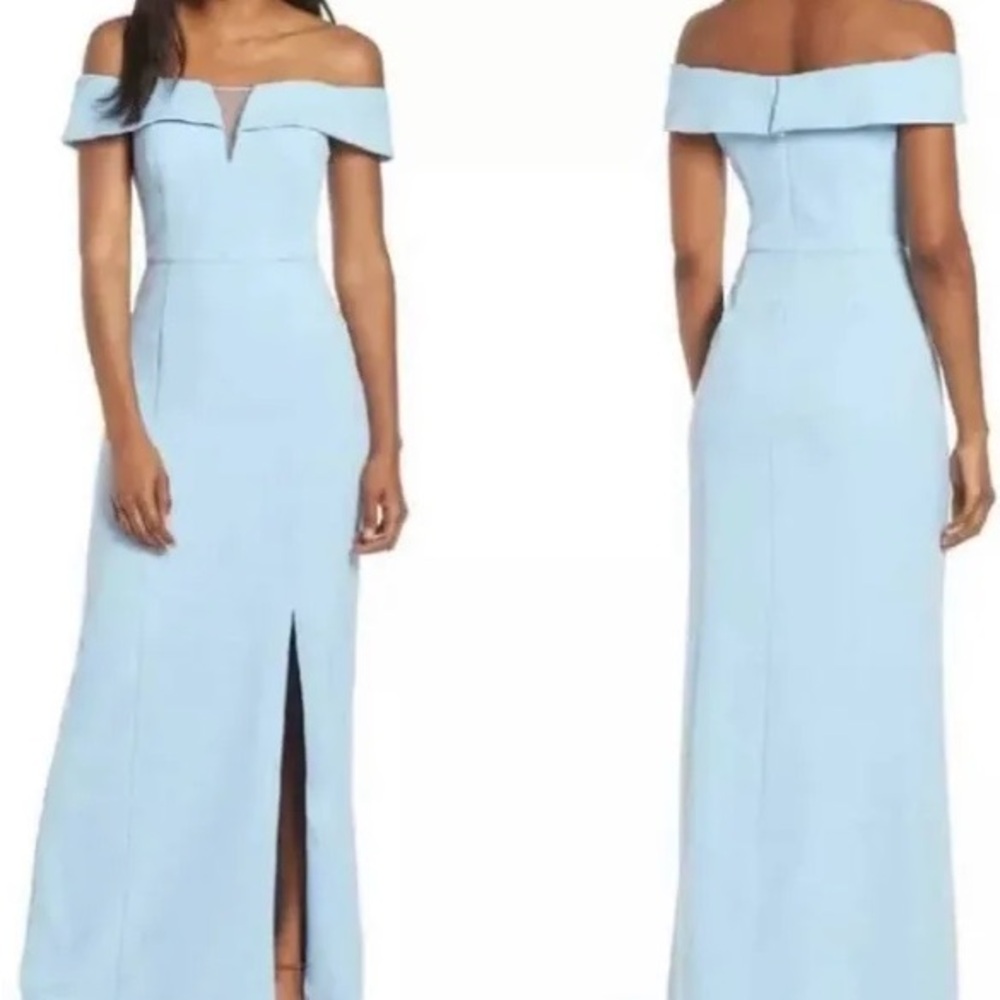 Vince Camuto Dresses | Light Blue Off Shoulder Gown | Color: Blue | Size: 4